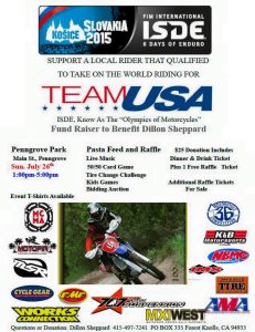 Dillon Sheppard Promo flyer for ISDE